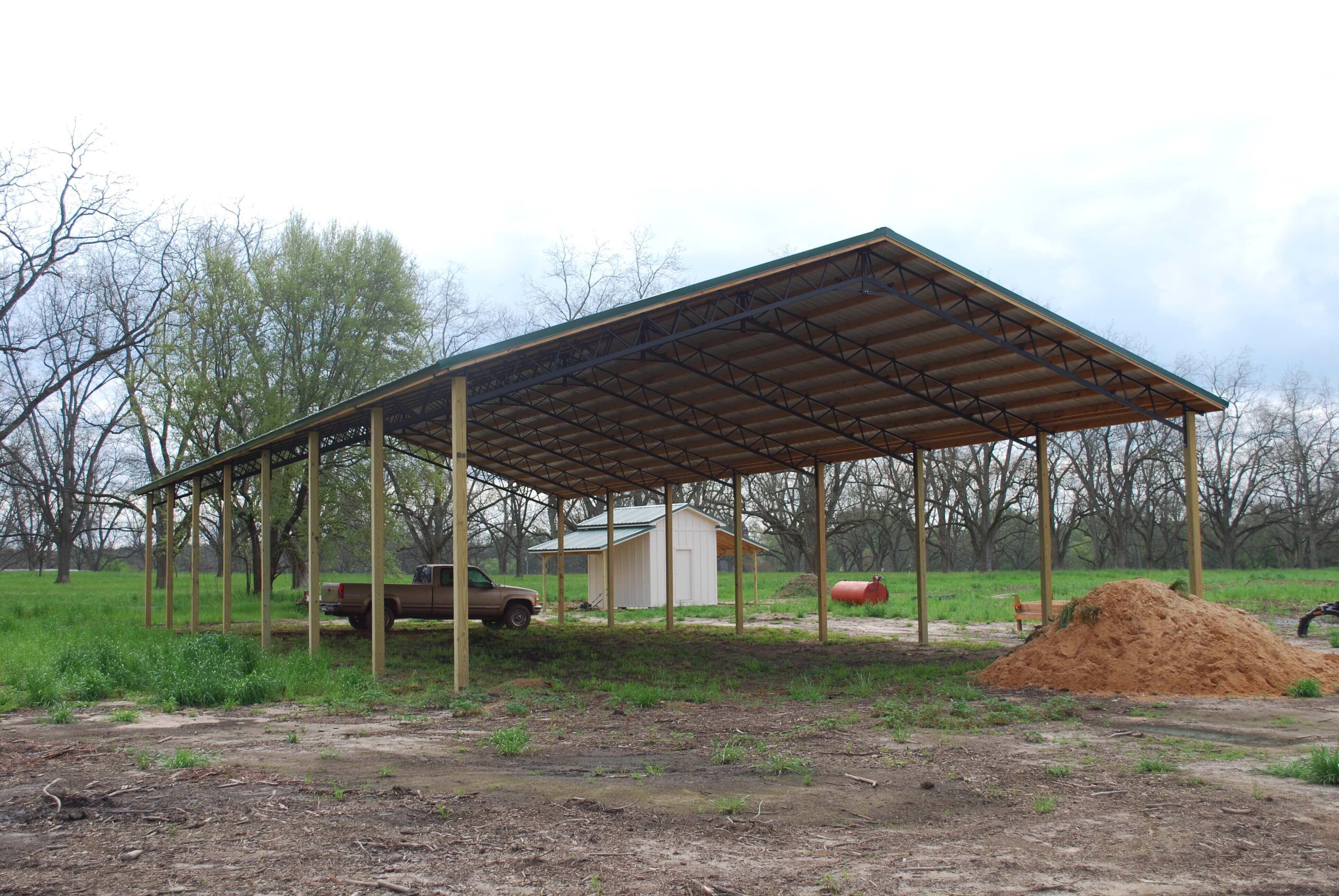 open shelter and fully enclosed metal pole barns smith-built